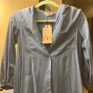 Zara Girls Hoodie Blue Blouse Size 10